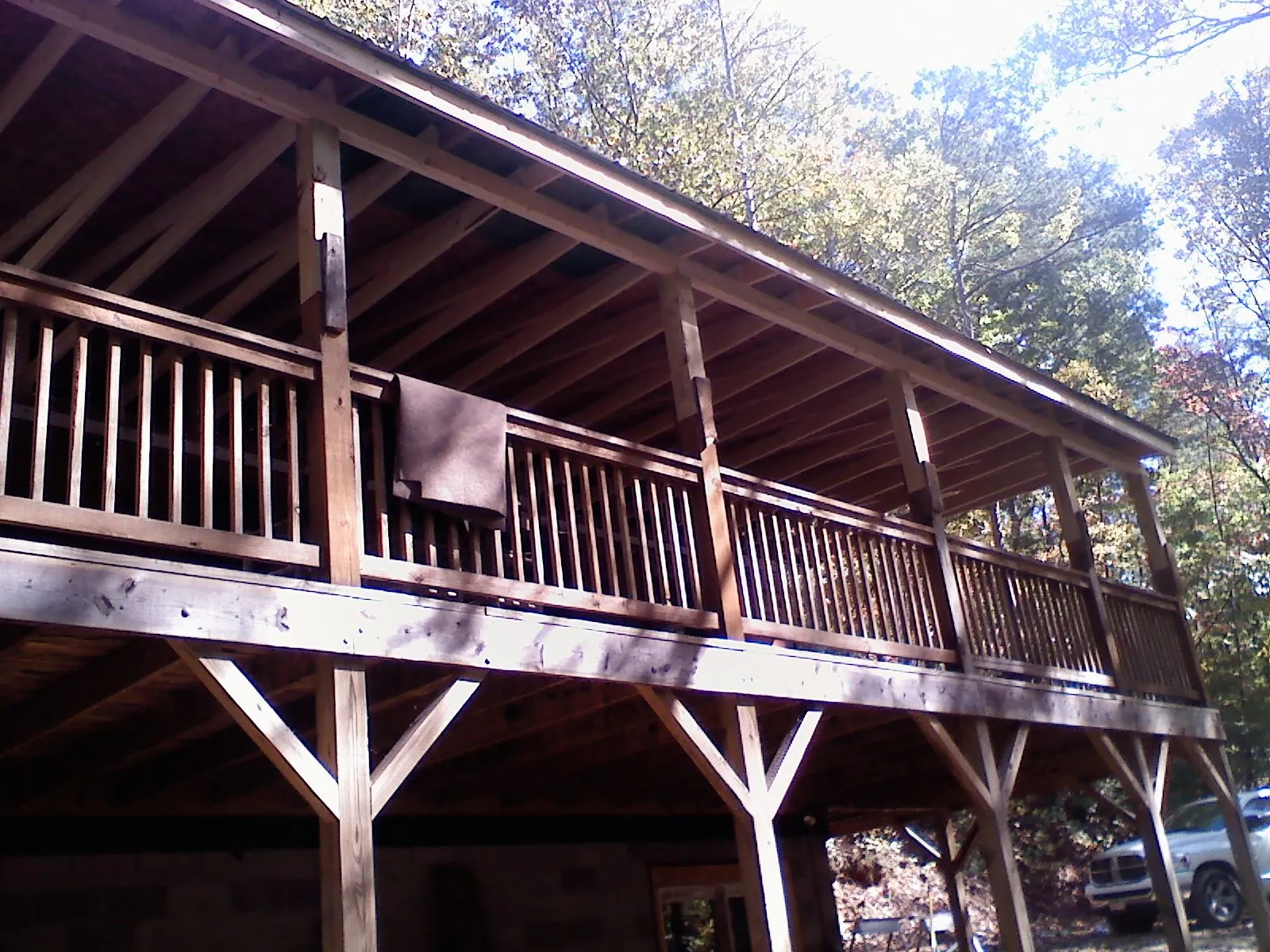 Timber framing under a new elevated porch and deck — Roof Leak Repair in Sugarloaf by Roofing Brothers